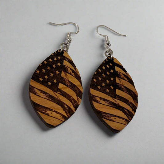 American Flag Dangle Earrings #2