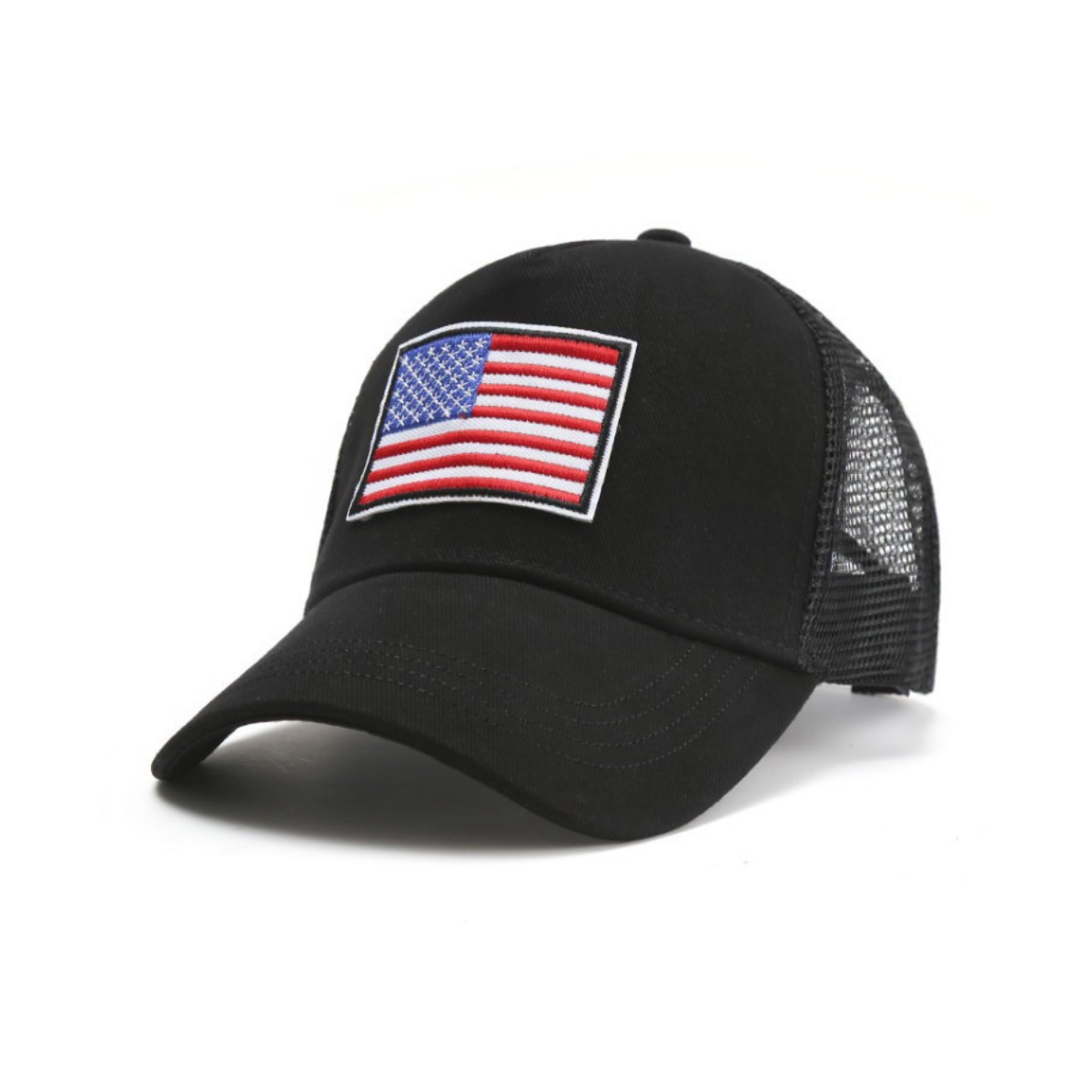 American Flag Trucker Hat With Adjustable Strap